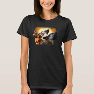 T-shirt Trois Halloween de Berger Allemand et Lune d'Hallo