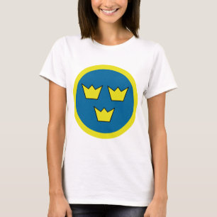 T-shirt Trois insignes de Suédois de couronnes