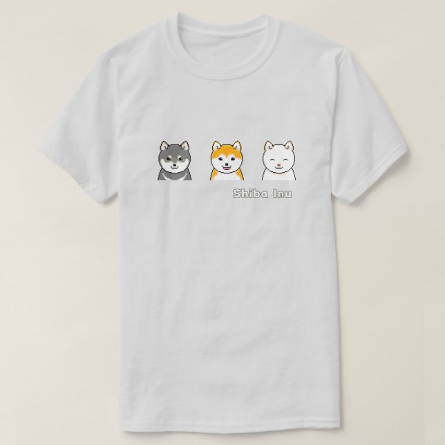 T-shirt Trois Inus Shiba Avec Différentes Couleurs De Mant (Design devant)