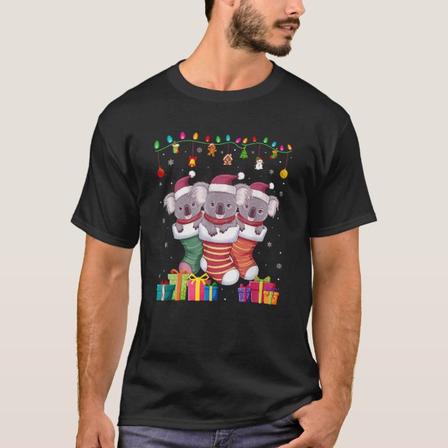 T-shirt Trois Koala dans Sock Funny Boys Girls Christma (Devant)