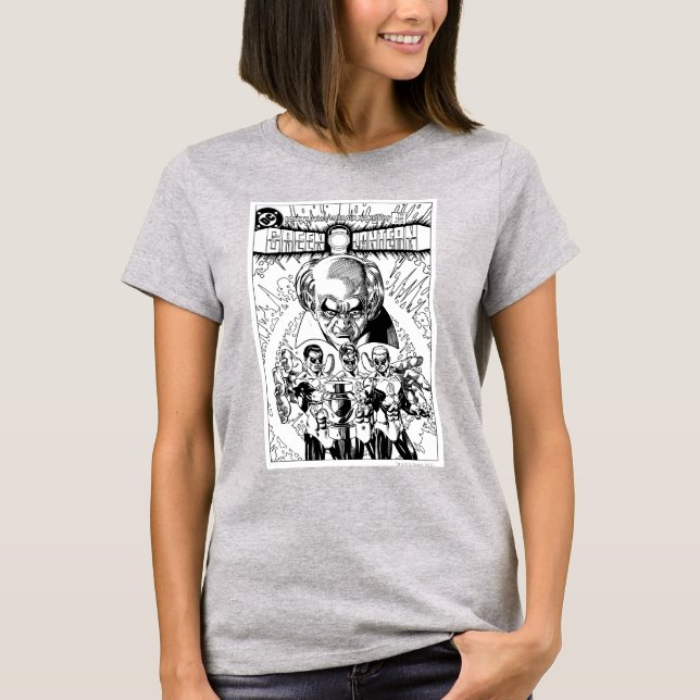 T-shirt Trois Lanternes Vertes Couverture comique, noir et (Devant)