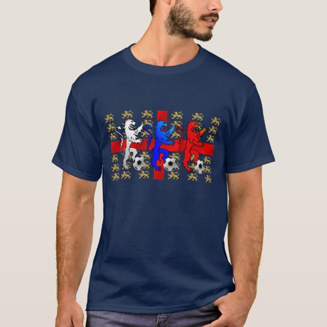 T-shirt Trois lions de chemise foncée de joueurs de (Devant)