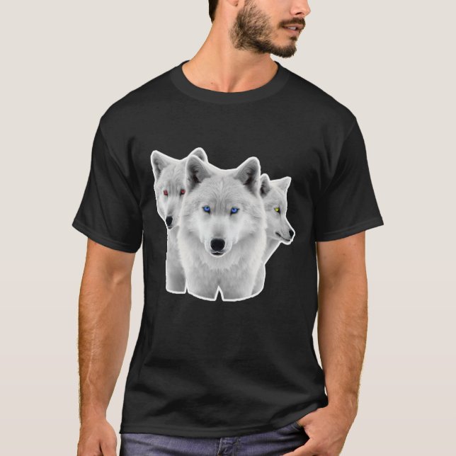 T-shirt Trois Loups blancs (Devant)