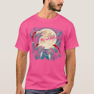 T-shirt Trois Loups hurlent sous la lune Noël Père Noël Wo