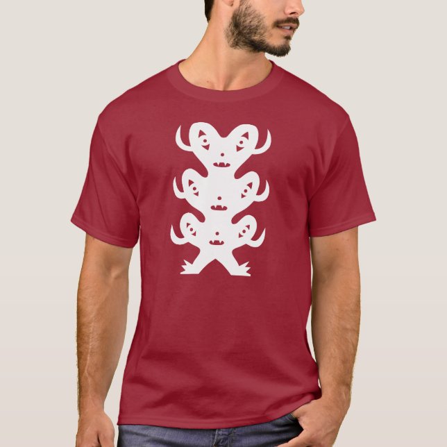 T-shirt Trois ont dirigé le monstre de la lune (Devant)