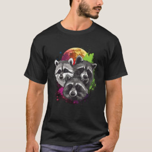 T-shirt Trois Opossum hurlent à la lune 3 Opossum Drôle Pe