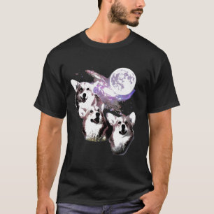 T-shirt Trois parodie de loup de lune Corgi S