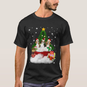 T-shirt Trois Père Noël Beagle Avec Arbre De Noël