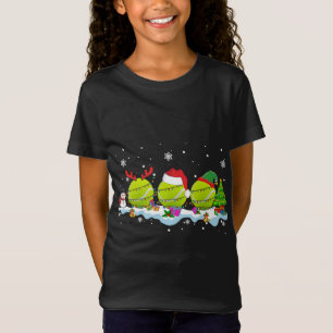 T-Shirt Trois Père Noël ELF Reindeer Tennis Ball Cute Chri