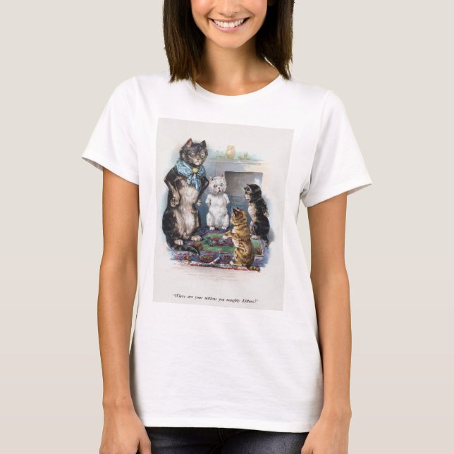 T-shirt Trois petits chatons et mère, Louis Wain (Devant)