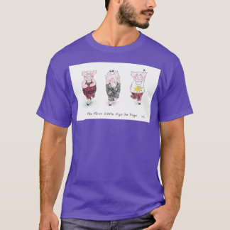 T-shirt Trois petits cochons font du yoga mignon et drôle 