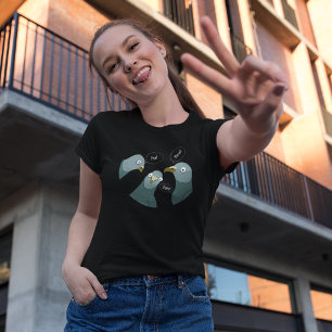 T-shirt Trois Pigeons Drôles Avec Des Salutations