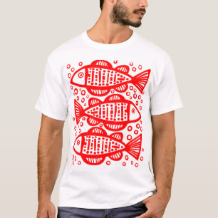 T-shirt Trois poissons - Rouge