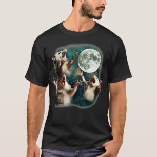 T-shirt Trois Possum Moon 3 Opossum Mème Maudit Bizarre Bi