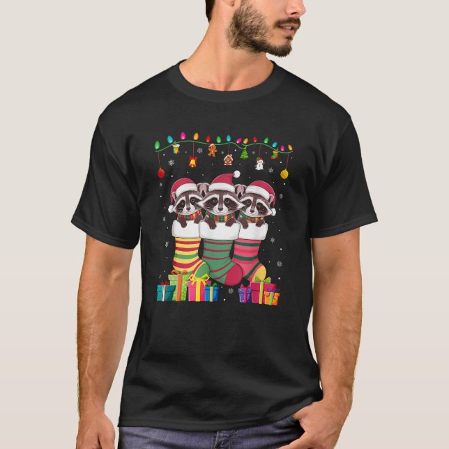 T-shirt Trois Raccoon dans Sock Funny Garçons Filles Enfan (Devant)