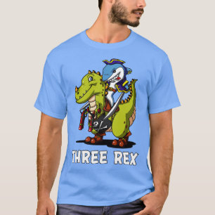 T-shirt Trois Rex Dinosaur 3ème anniversaire de fête Pirat