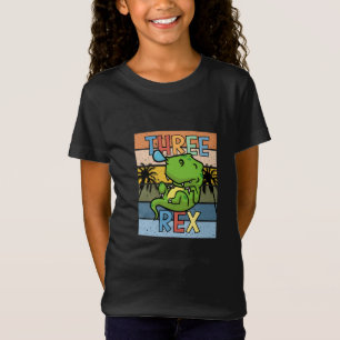 T-Shirt Trois Rex T-Rex 3e Anniversaire - Cute Kawaii T Re