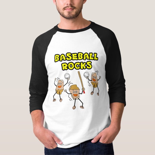 T-shirt Trois rochers de baseball (Devant)