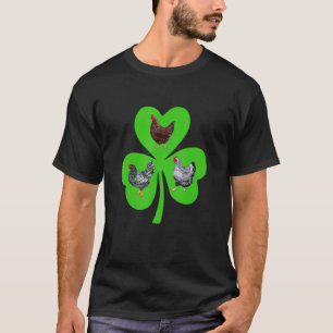 T-shirt Trois Shamrock de poulet Saint-Patrick irlandais d