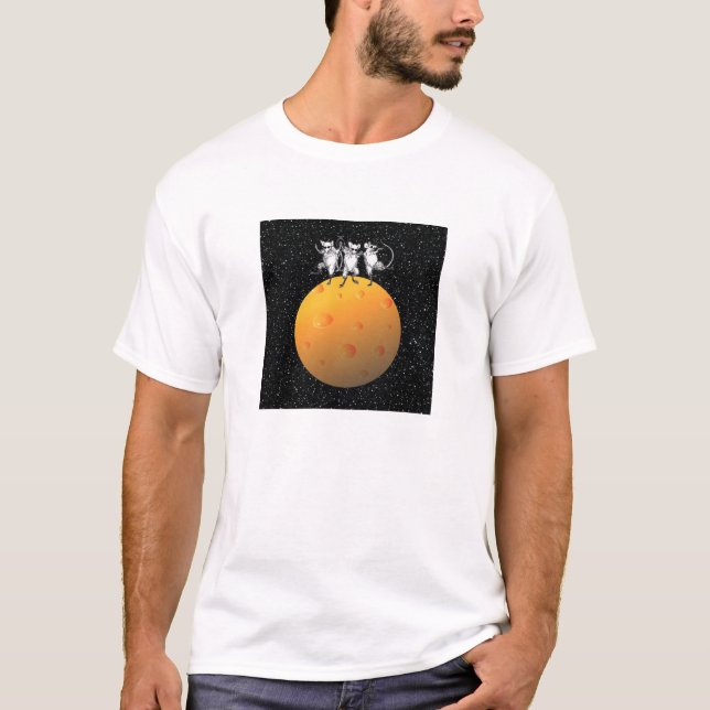 T-SHIRT TROIS SOURIS AVEUGLES ET LA LUNE FAITE DE FROMAGE (Devant)