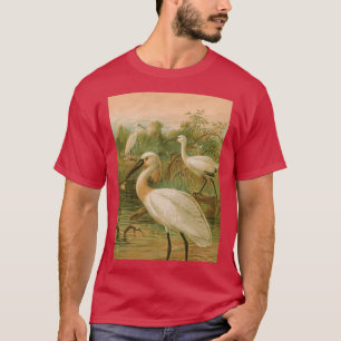 T-shirt Trois Spoonbec En Marche Au Bord Du Marais