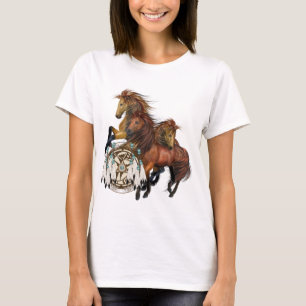 T-shirt Trois Stallions sauvages et Chemise Mandala