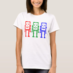 T-shirt Trois téléphones robotiques - Rouge, Vert, Bleu