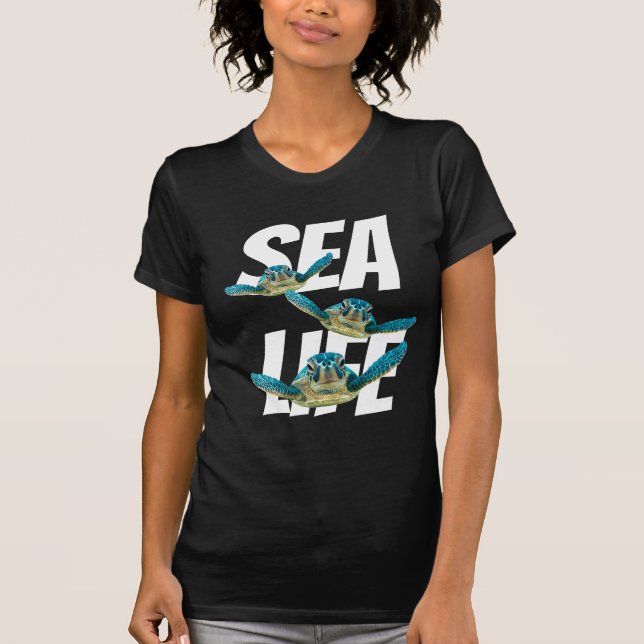 T-shirt Trois tortues de mer de bébé nageant (Devant)