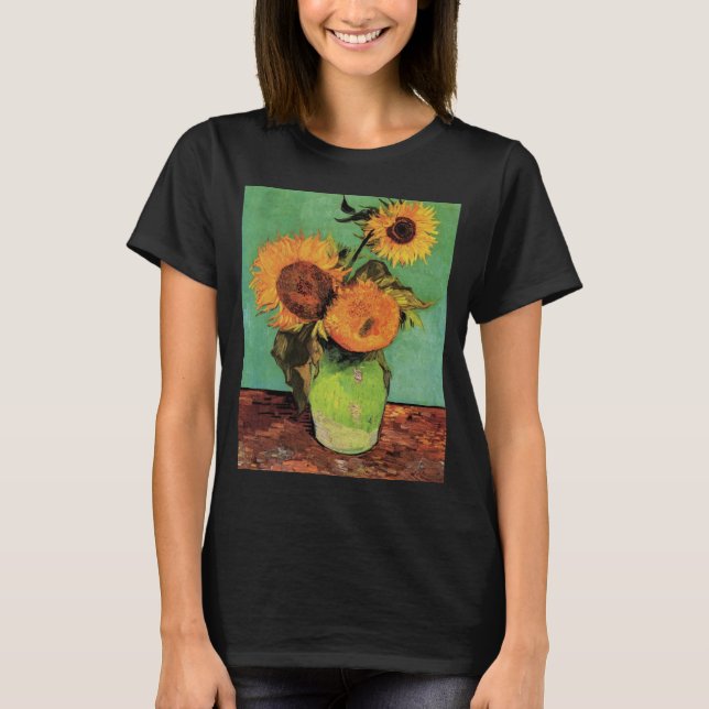 T-shirt Trois tournesols dans un vase par Vincent van Gogh (Devant)