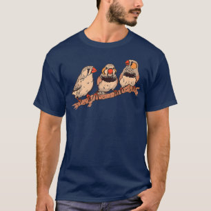 T-shirt Trois Zèbres Sur Une Branche Oiseaux Animaux Zèbre
