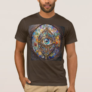 T-shirt Troisième œil sur verre et bronze