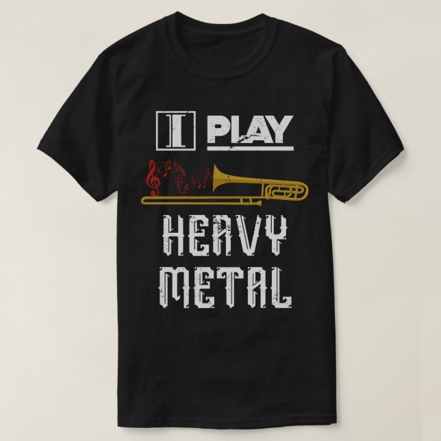 T-shirt Trombone de musique métallique lourde (Design devant)