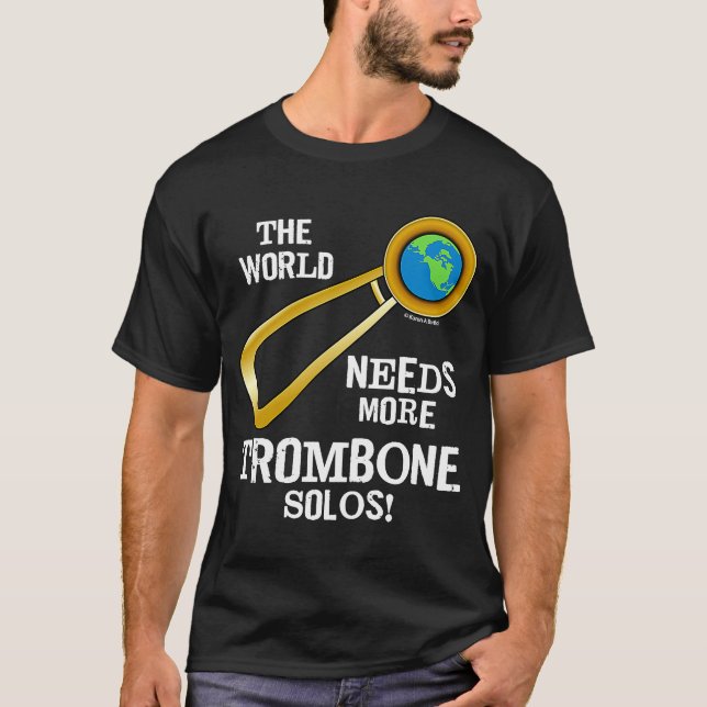 T-shirt Trombone Solos instrument de musique (Devant)