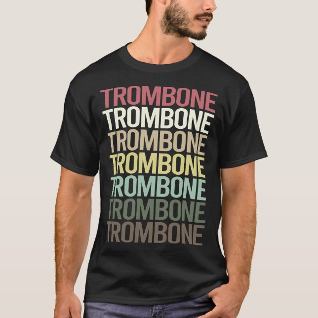T-shirt Trombone Texte Coloré Tromboniste (Devant)
