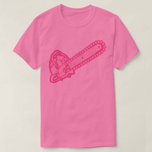 T-shirt tronçonneuse rose d'amour (Design devant)