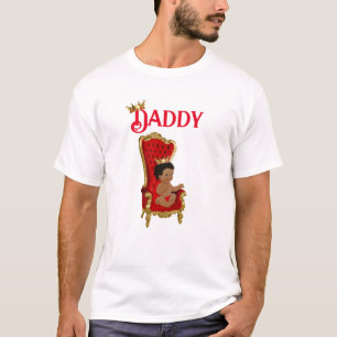 T-shirt Trône de prince rouge or bébé garçon afro-américai
