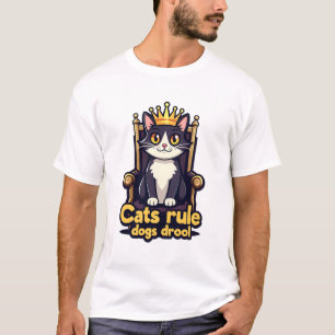 T-shirt Trône Royal - Règle des chats, Chiens Droo