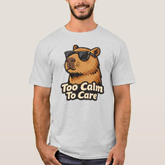T-shirt Trop Calme Pour Se Soucier Capybara Drôle Rétro Ch