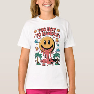 T-shirt Trop chaud à manipuler - Fondre Smiley Face Rétro