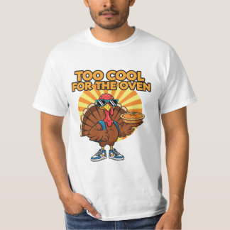 T-shirt Trop cool pour le dîner de Thanksgiving avec la di