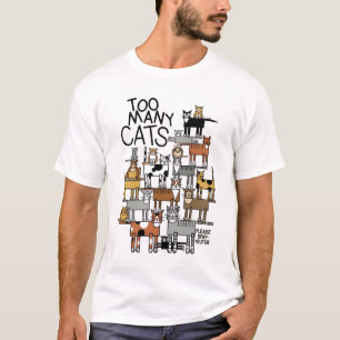 T-shirt Trop de chats