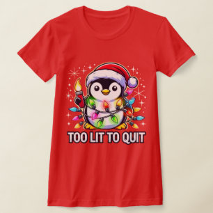 T-shirt Trop de lumière pour arrêter le pingouin de Noël