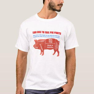 T-shirt Trop grand pour échouer le porc Partie-Blanc