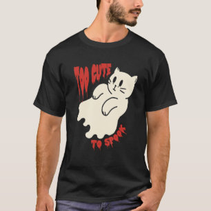 T-shirt Trop Mignon Pour Effrayer Chat Noir Pour Hallowe