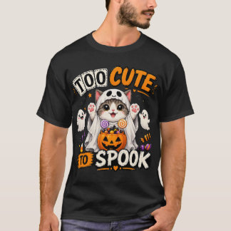 T-shirt Trop mignon pour faire peur – Chat fantôme d'Hallo