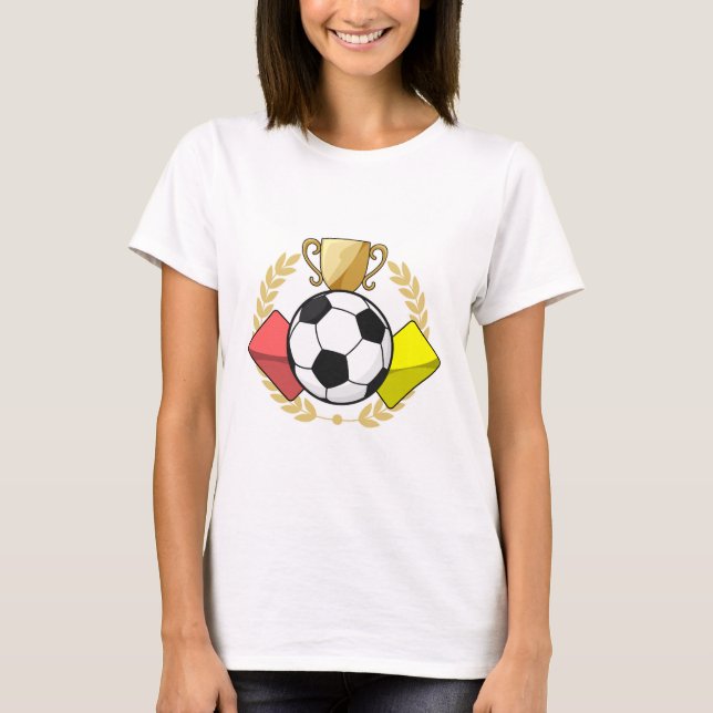 T-shirt Trophée de football rouge et jaune (Devant)