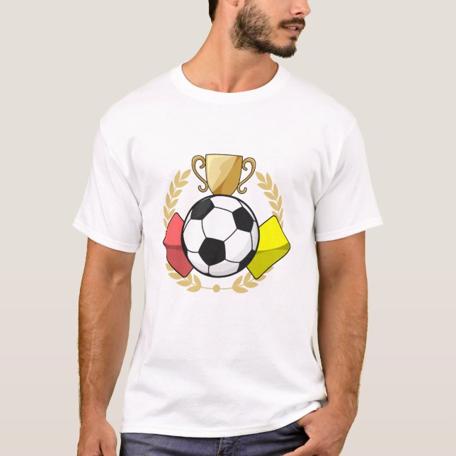 T-shirt Trophée de football rouge et jaune (Devant)