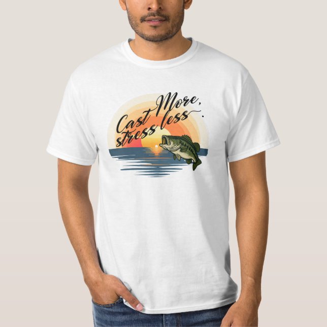 T-shirt Trophy Bass Fishing Graphic Cast More, stress less (Devant)