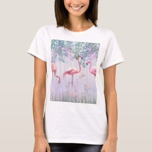 T-shirt Tropical Cute Family Flamants roses roses