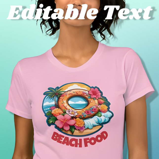 T-shirt Tropical Donut Beach Food Editable (Créateur téléchargé)